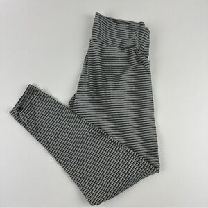 Amerian Eagle Leggings Womens Large Gray Black Striped